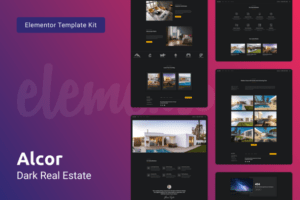Alcor Dark Real Estate Elementor Template Kit
