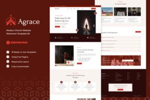 Agrace Modern Church Website Elementor Template Kit