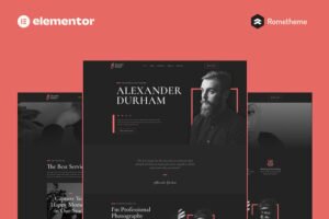 Alexander Durham Portfolio Photography Elementor Pro Full Site Template Kit