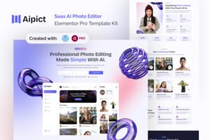 Aipict Saas AI Photo Editor Website Elementor Pro Template Kit