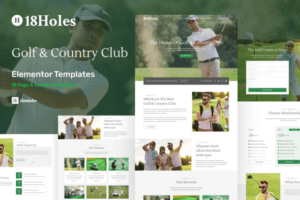 18Holes Golf & Country Club Website Elementor Template Kit