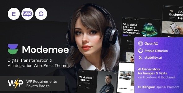 Modernee AI Company & Digital Agency WordPress Theme
