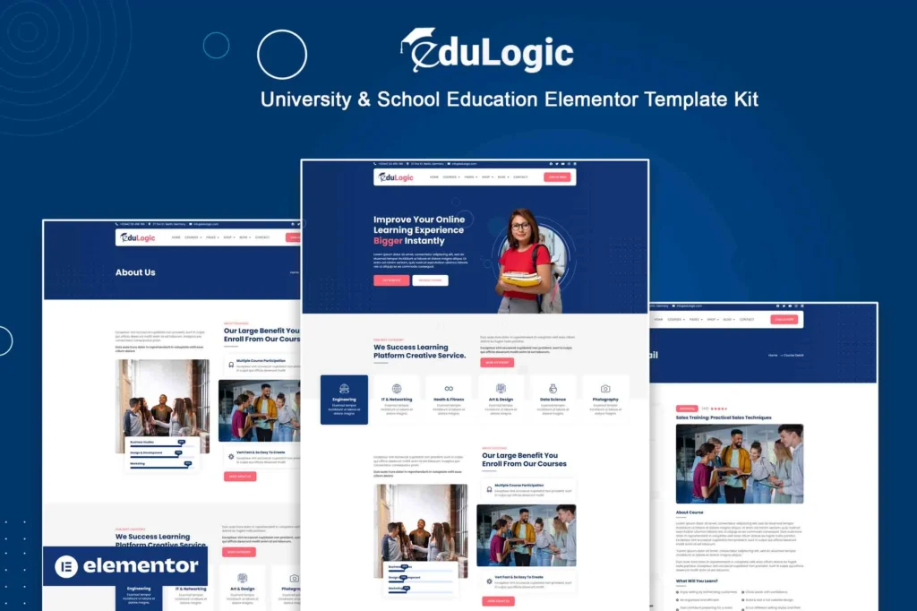 Edulogic University & School Education Elementor Template Kit