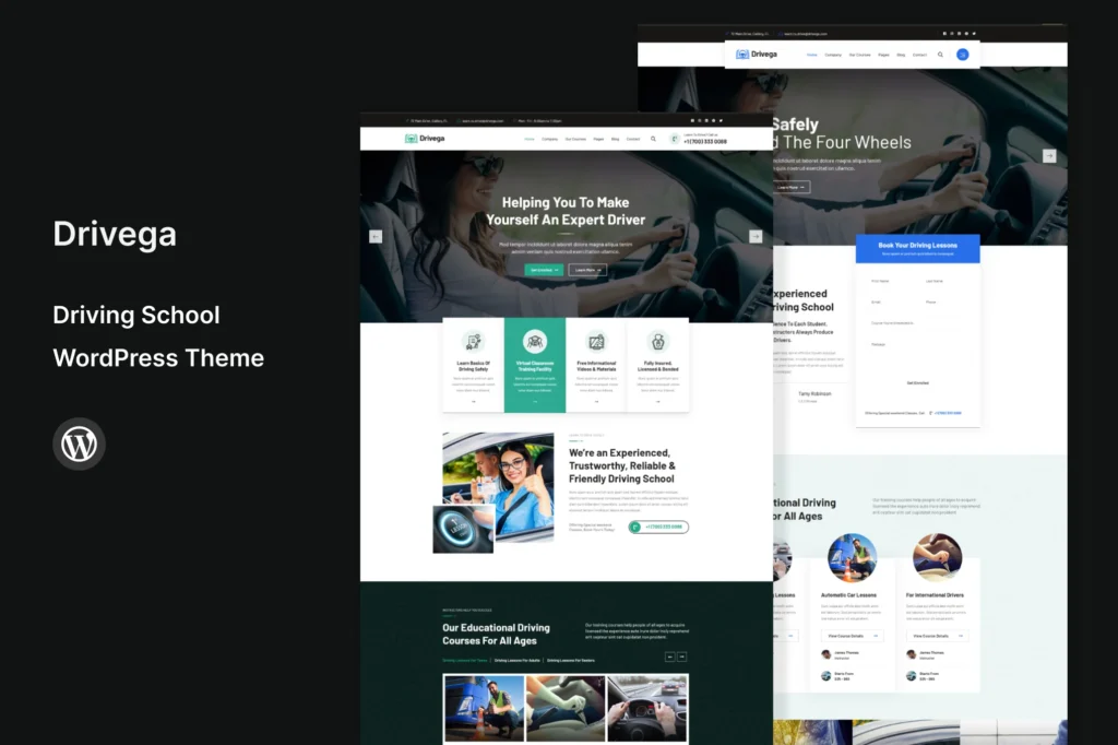 Drivega Driving School WordPress Theme