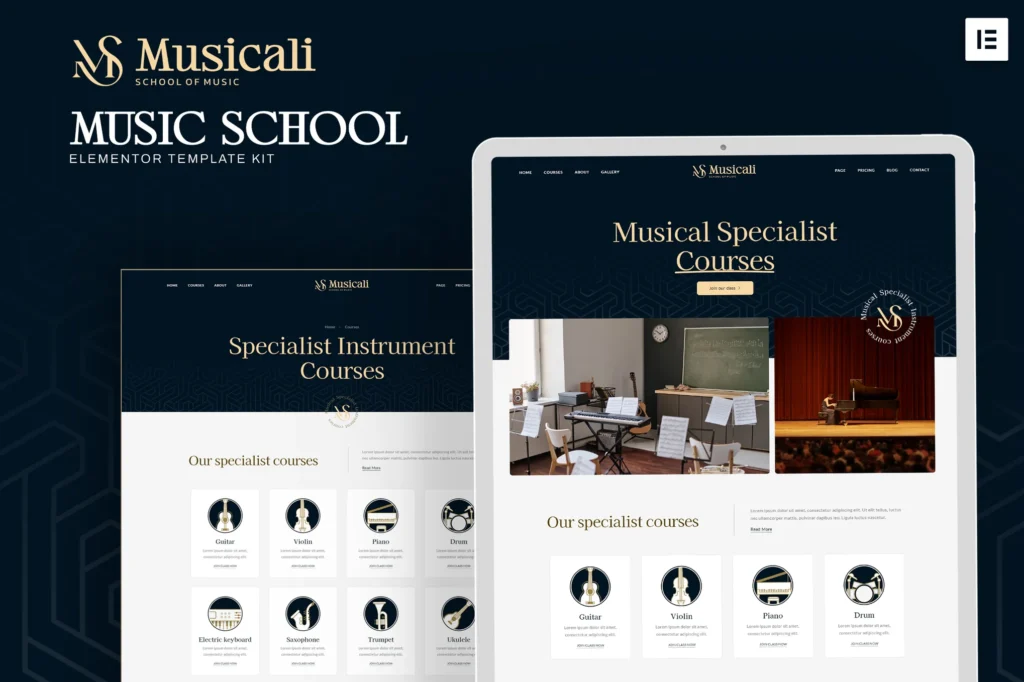 Musicali Music School Elementor Template Kit