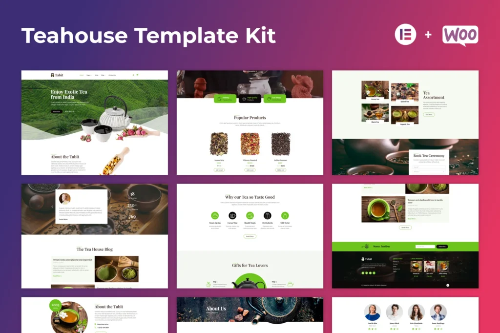 Tabit Teahouse & Tea Store Elementor Template Kit
