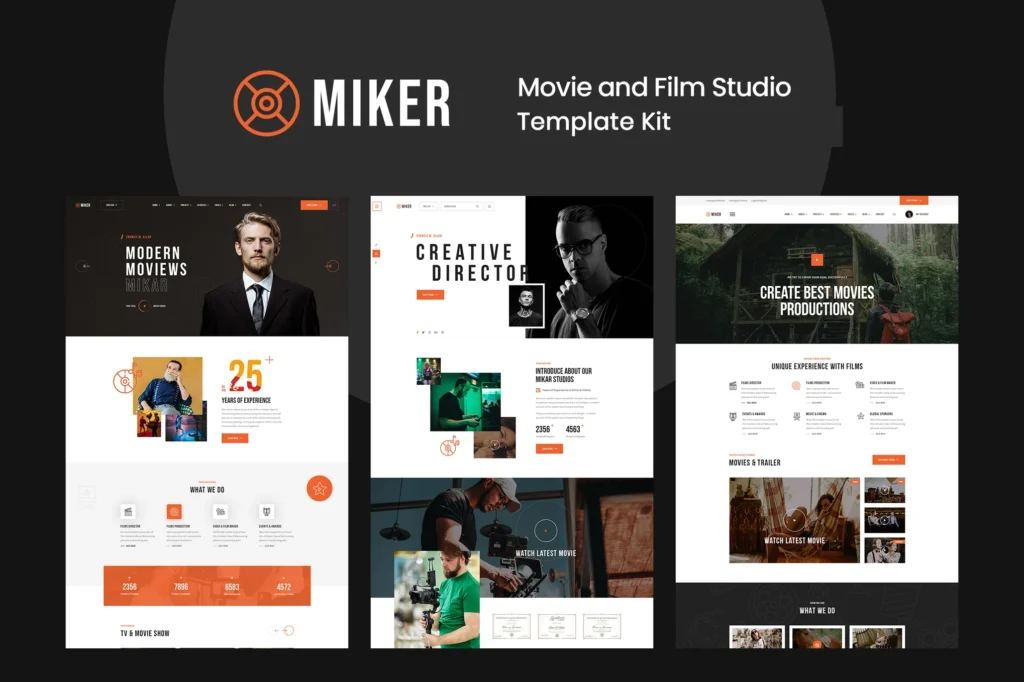 Miker Movie & Film Studio Elementor Template Kit