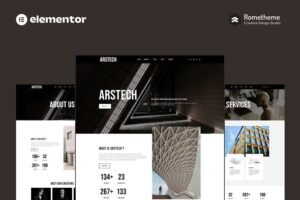 Arstech Architecture Elementor Pro Full Site Template Kit