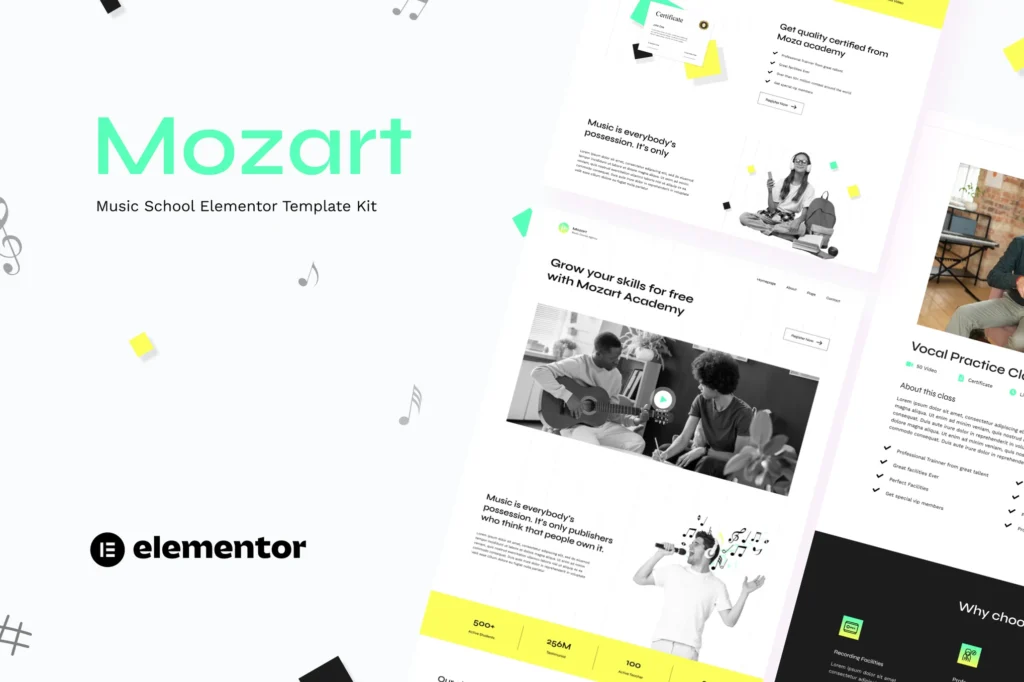 Mozart Music School Elementor Template Kit