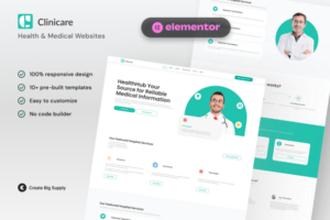 Clinicare Elementor Template Kit Health & Medical Websites
