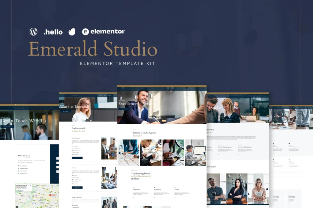 Emerald Studio Digital Agency Elementor Template Kit