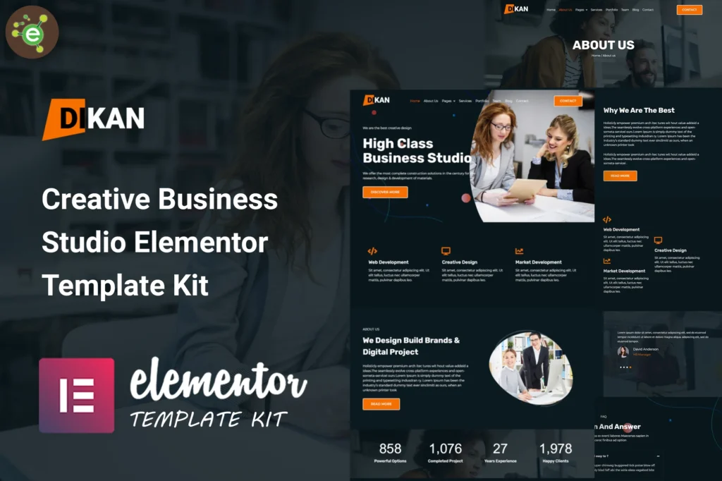 Dikan Creative Business Studio Elementor Template Kit