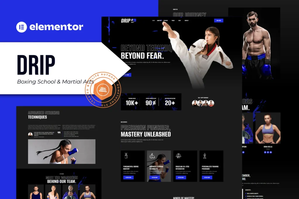 Drip Boxing School & Martial Arts Elementor Template Kit