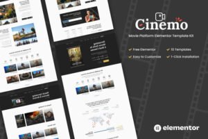 Cinemo Video Streaming Website Elementor Template Kit