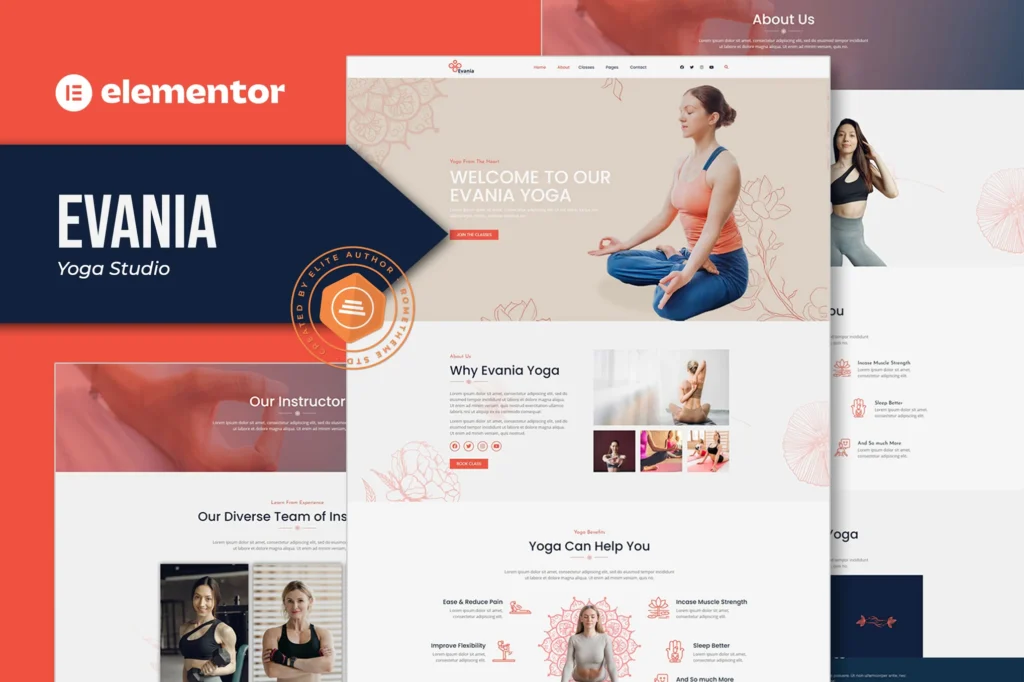 Evania Yoga Studio Elementor Template Kit