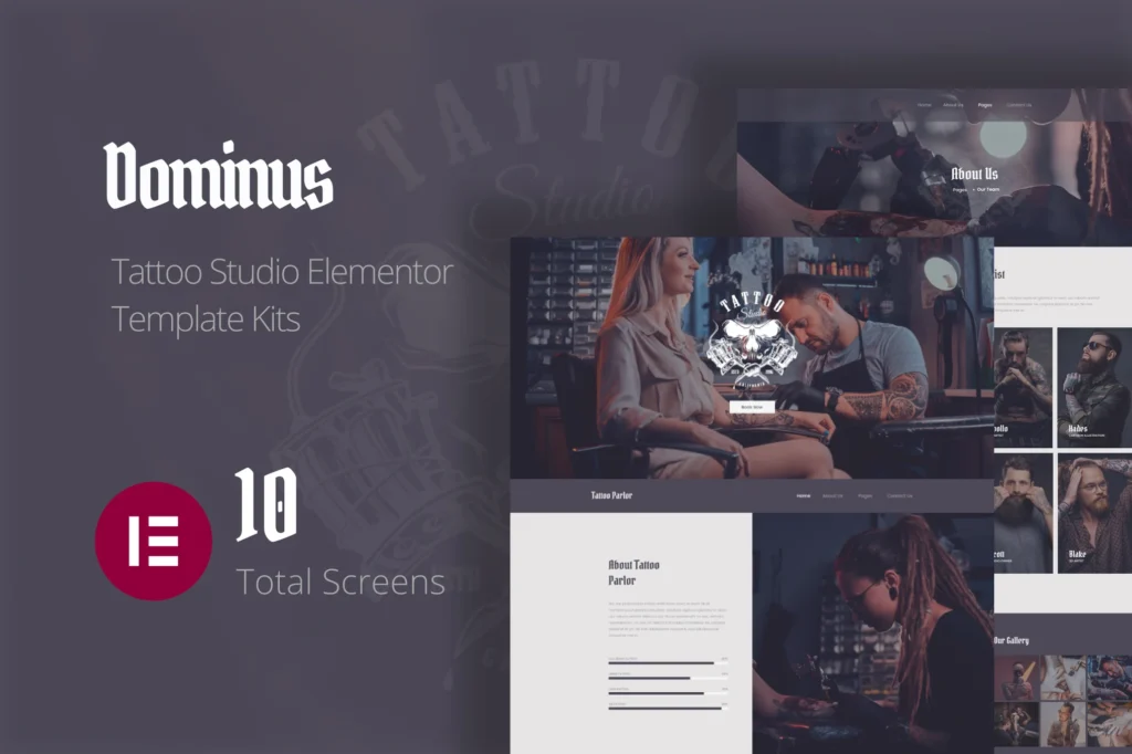 Dominus Tattoo Studio Elementor Template Kits