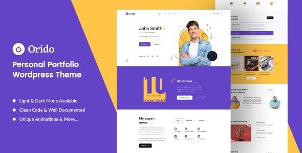 Orido Personal Portfolio WordPress Theme