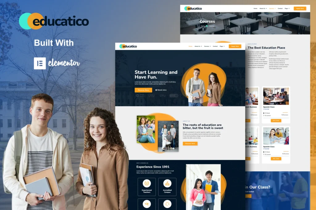 Educatico Education School & Online Courses Elementor Template Kit