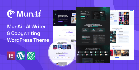 MunAi AI Writer & Copywriting WordPress Theme