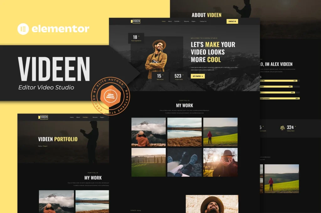 Videen Video Editor Studio Elementor Template Kit