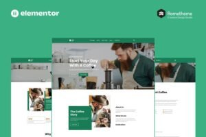Cafein Coffee Bar & Cafe Elementor Pro Full Site Template Kit