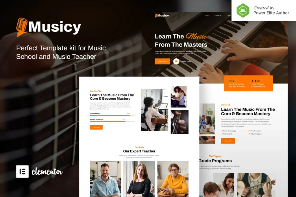 Musicy Music School Elementor Template Kit