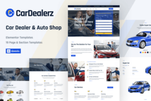 CarDealerz Auto Dealer & Auto Shop Website Elementor Template Kit