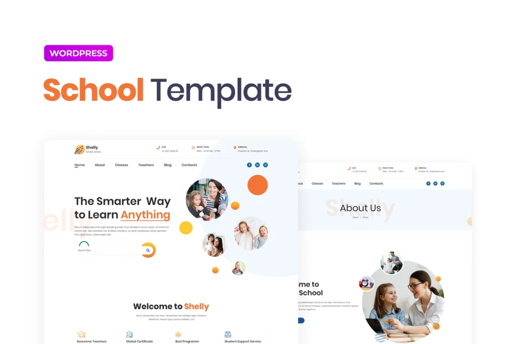 Shelly School Template Kit for Elementor