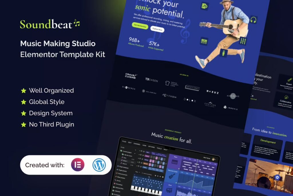 Soundbeat Music Making Studio Elementor Pro Template Kit