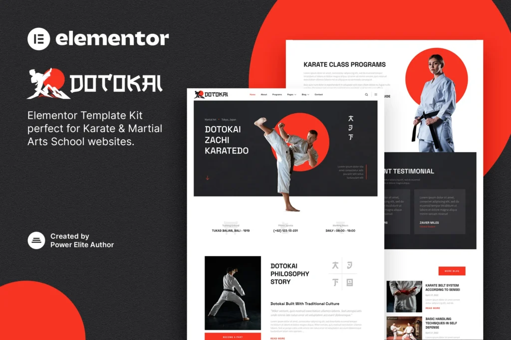 Dotokai Karate & Martial Arts School Elementor Template Kit