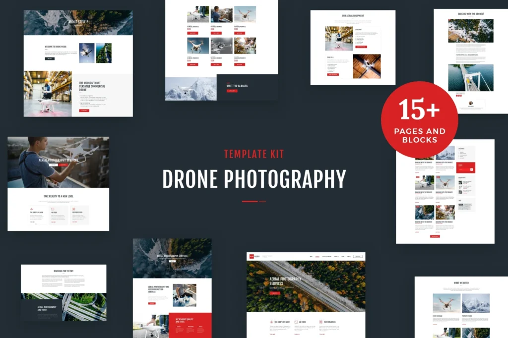 Drone Media Aerial Photography & Videography Elementor Template Kit