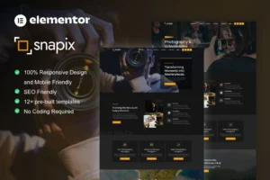 Snapix Photography & Videography Services Elementor Template Kit