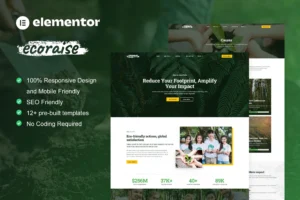 EcoRaise Environmental Charity & Nonprofit Elementor Template Kit