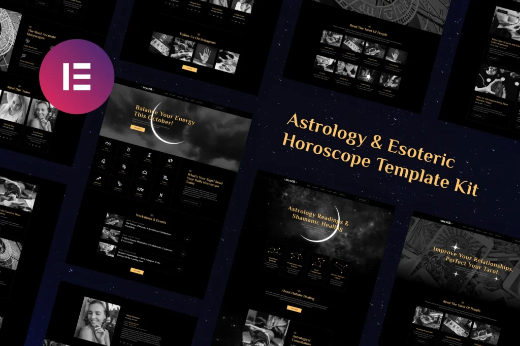 Mystik Astrology & Esoteric Horoscope Elementor Template Kit