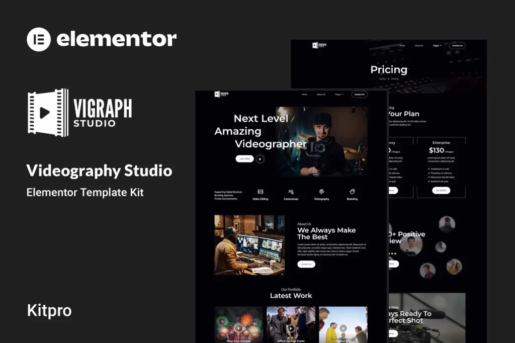 Vigraph Videography Studio Elementor Template Kit