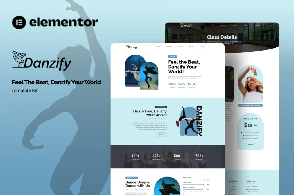 Danzify Dance Course Elementor Template Kit