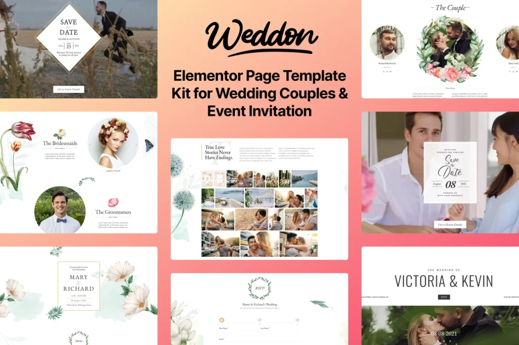 Weddon Wedding Event Invitation Elementor Template Kit