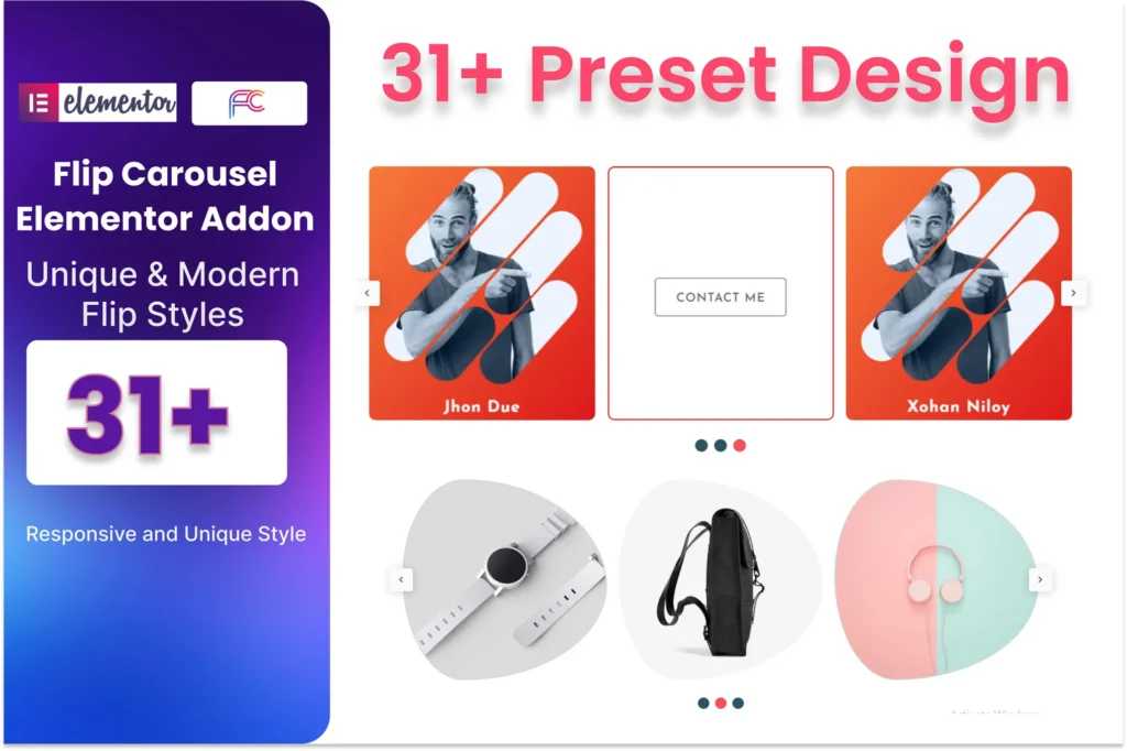 Flip Carousel Addon For Elementor