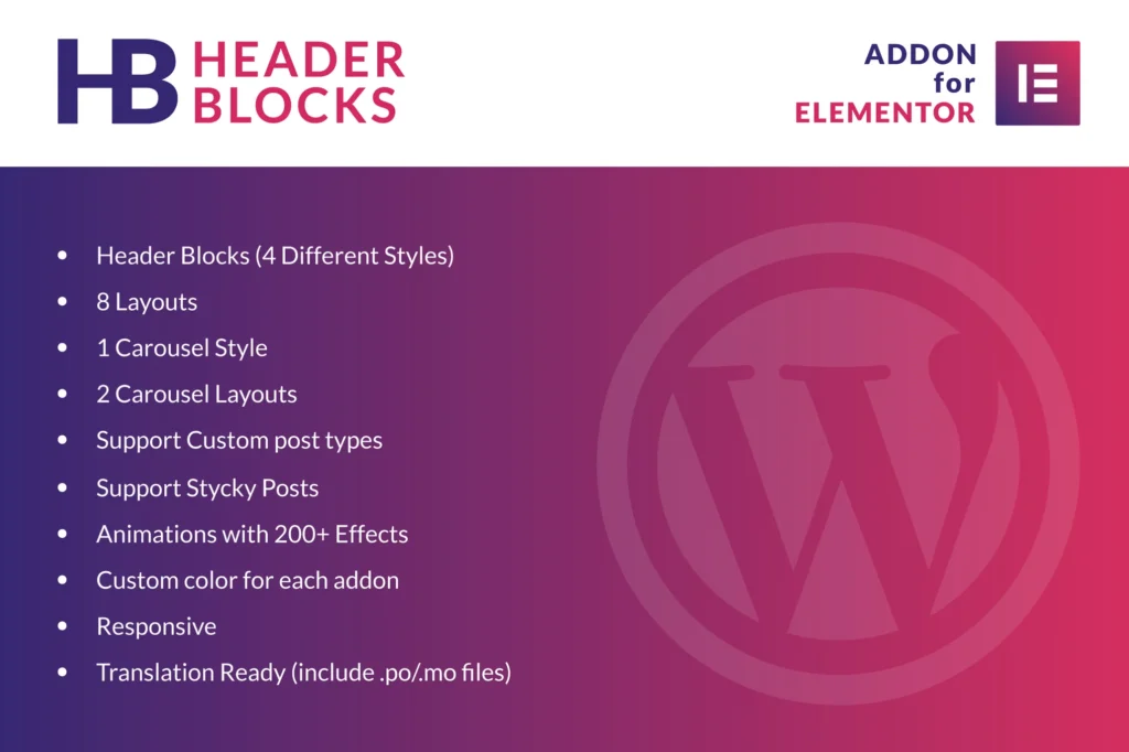 Header Blocks for Elementor WordPress Plugin