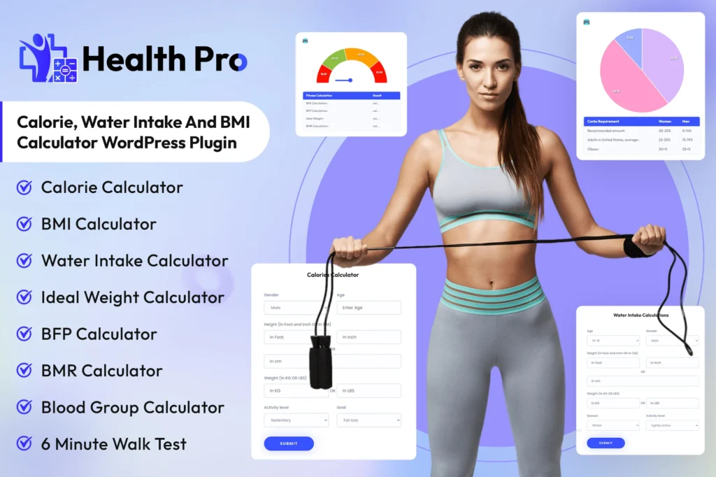 HealthPro Calorie BMI Calculator WordPress Plugin