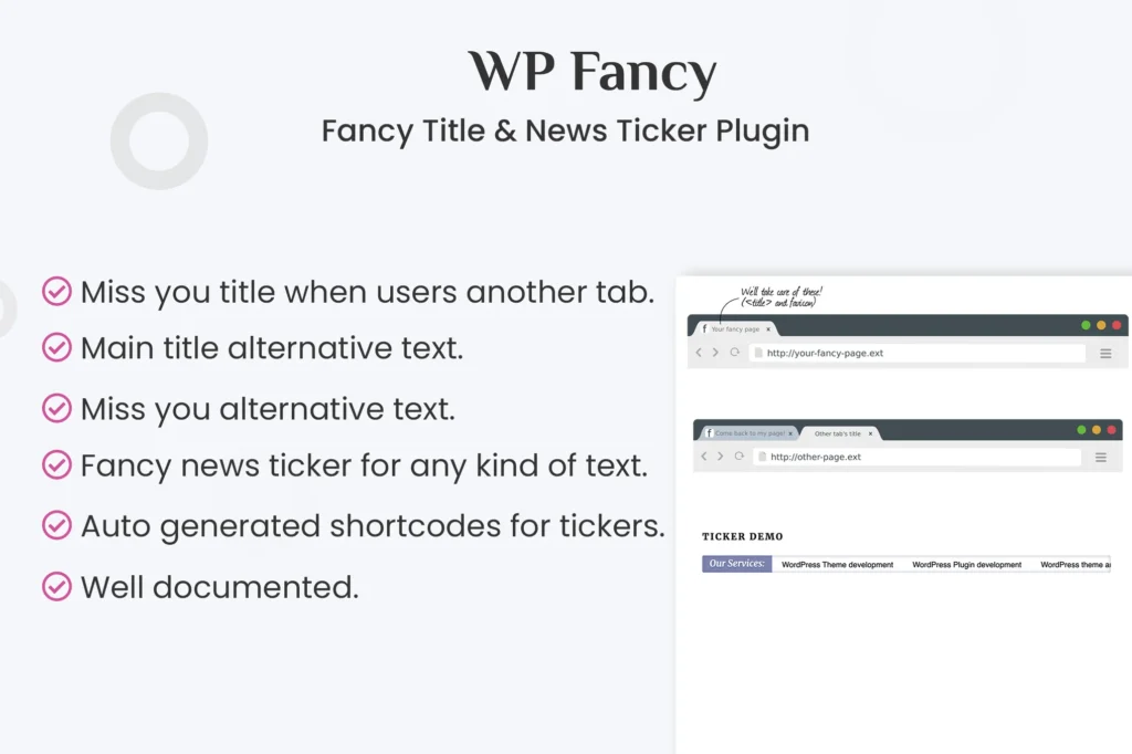 Fancy Title and News Ticker WordPress Plugin