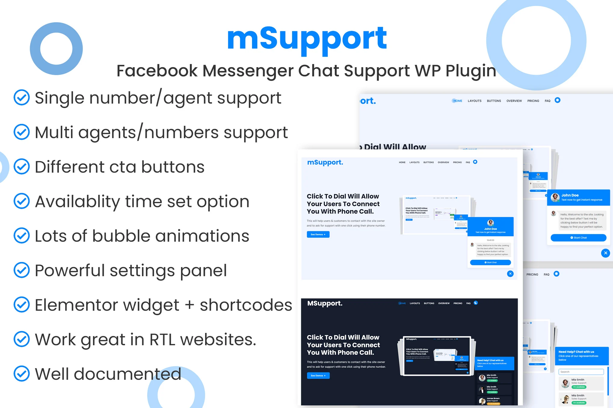 Messenger Chat Support WordPress Plugin