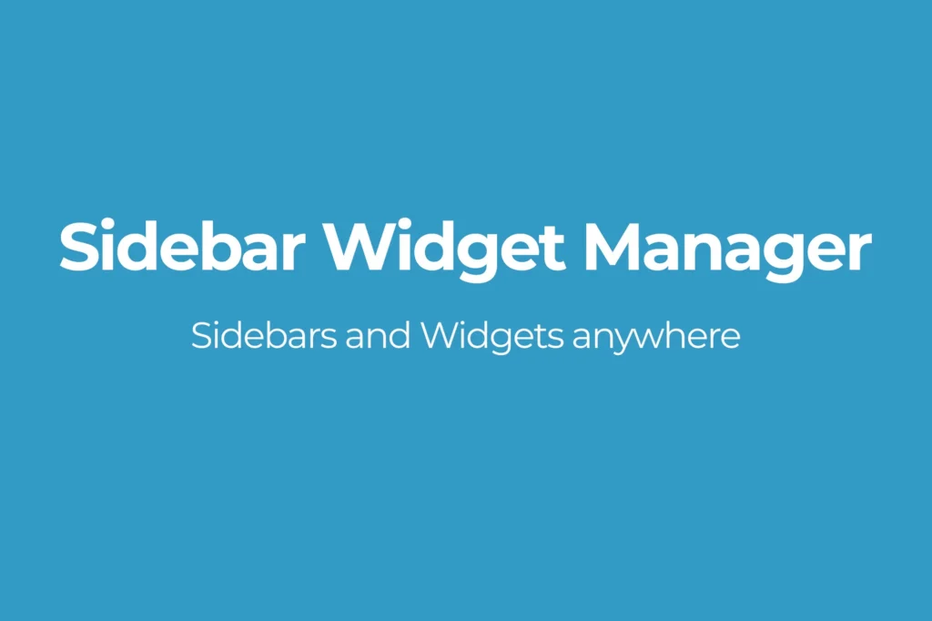 Sidebar Widget Manager