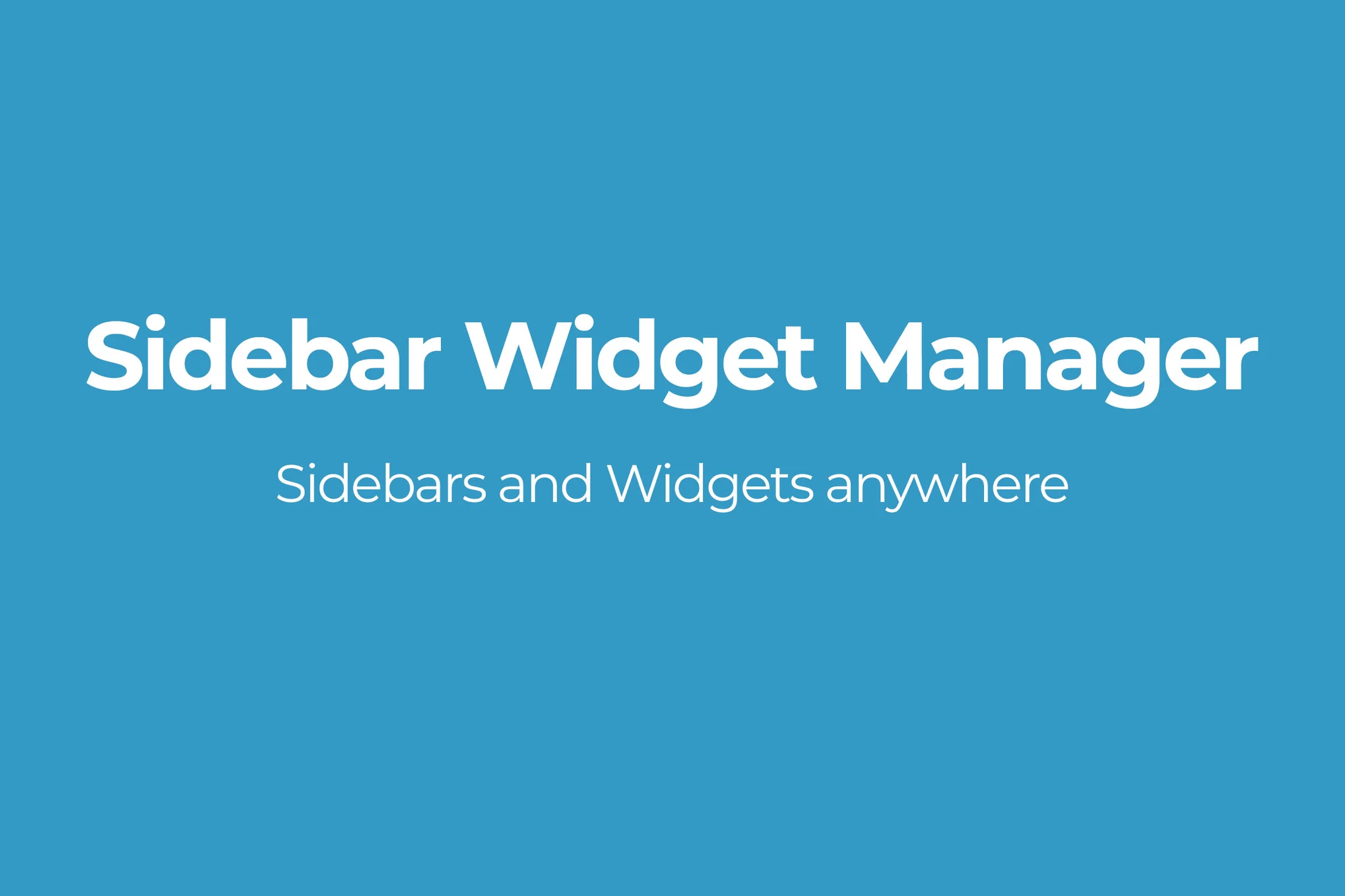 Sidebar Widget Manager