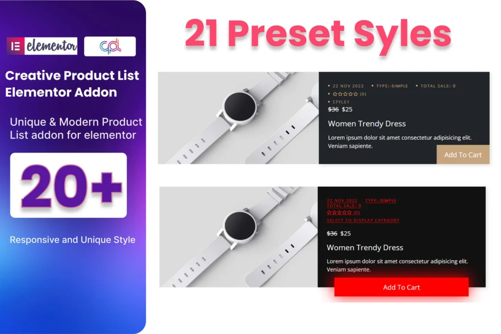 WooCommerce Product List Addon For Elementor