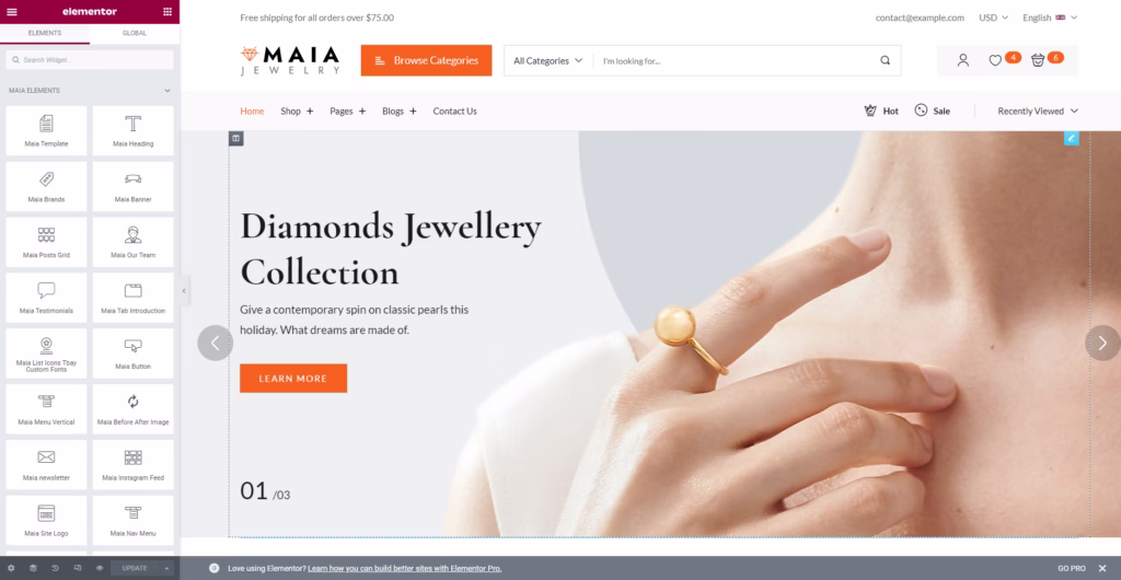 Maia Jewelry Shop WordPress Theme